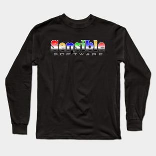 Retro Computer Games Sensible Software Pixellated Long Sleeve T-Shirt